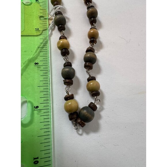 Vintage Wooden Bead Necklace With Toggle Clasp - Picture 11 of 16